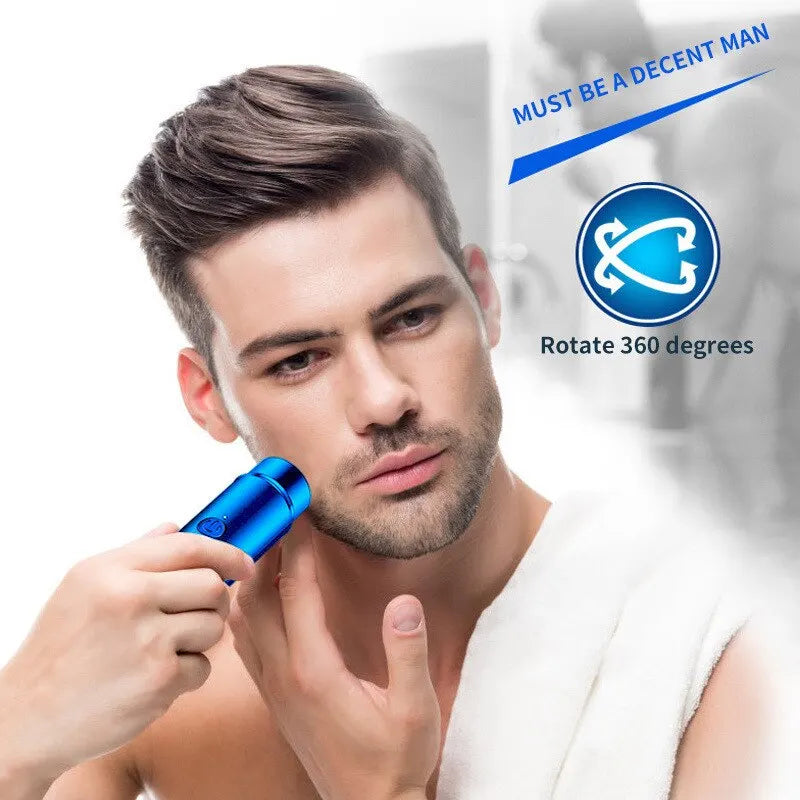 Men's Electric Shaver Mini Beard Trimmer Washable Rechargeable Razor USB Body Epilator for Men Long-lasting Car Charger Portable